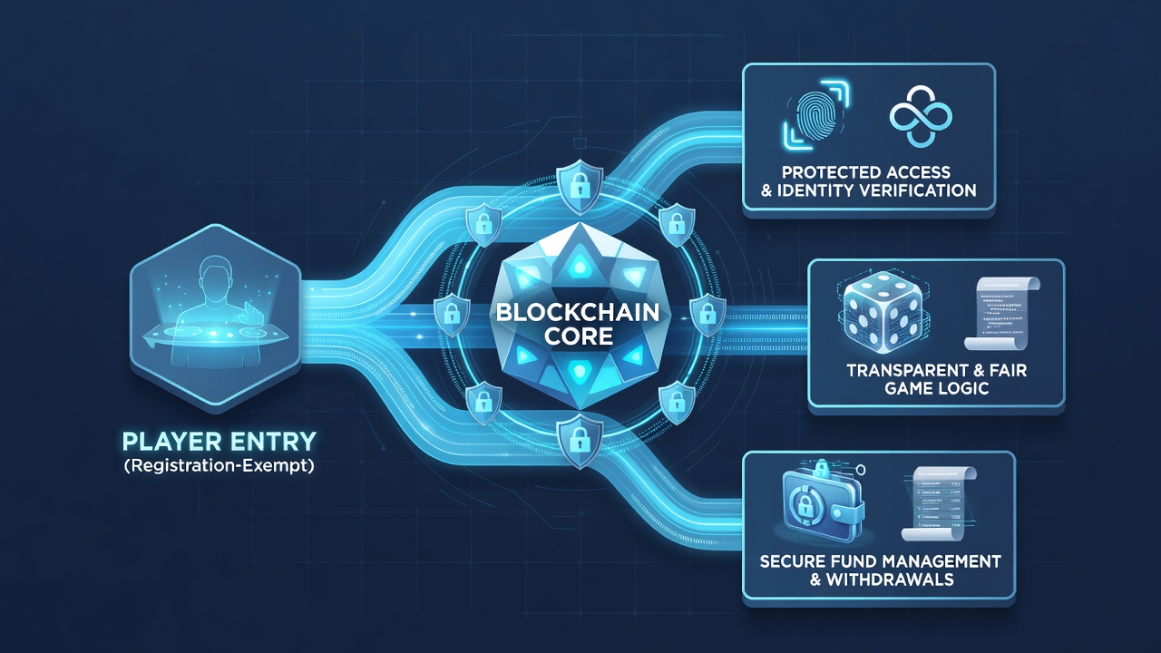 Illustratie van slimme contracten die limieten afdwingen in blockchain gaming met cryptotransacties