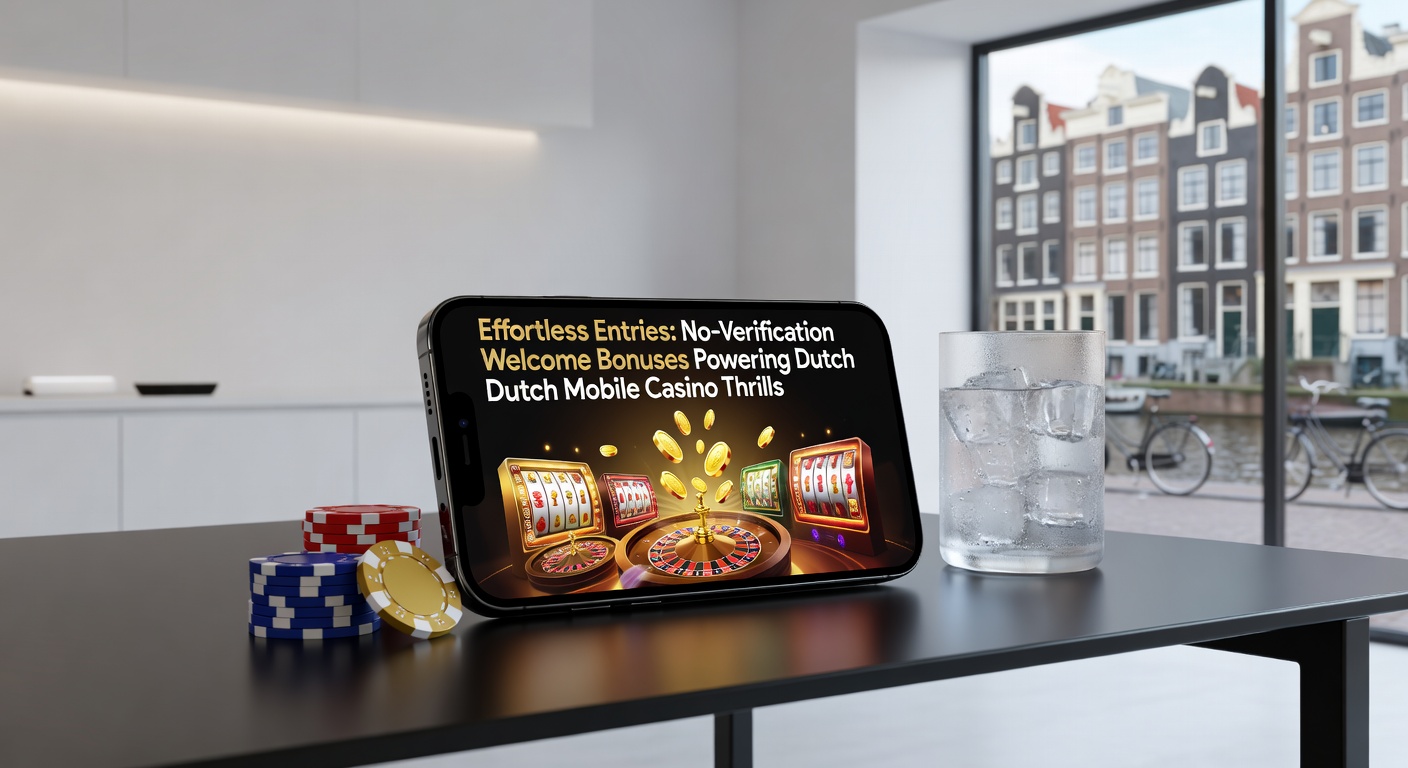 Diverse mobiele apparaten met casino interfaces en bonus iconen, illustrerend naadloze mobiele casino ervaringen