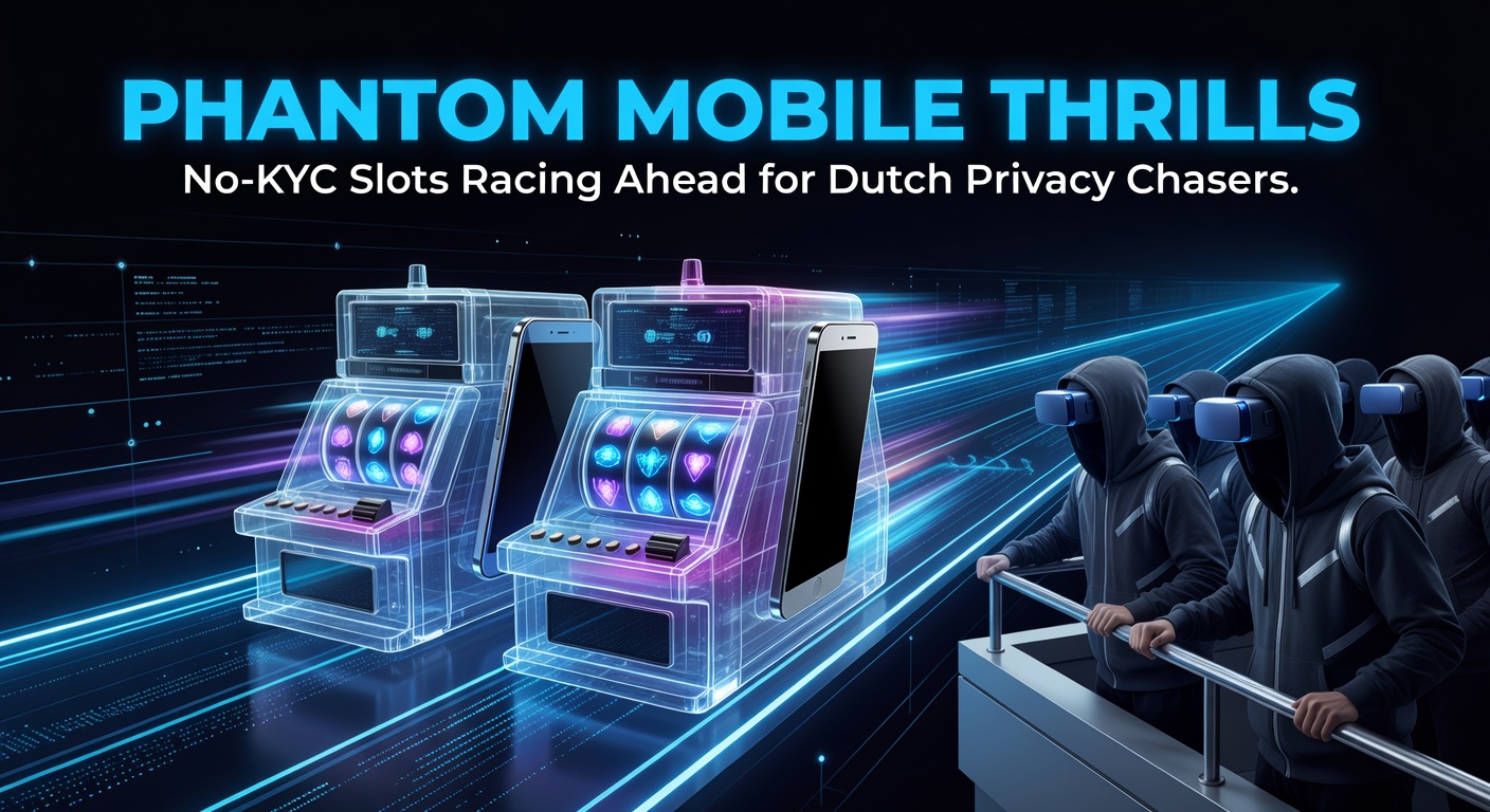 Mobiele telefoon met draaiende slotmachine op een donkere achtergrond, symboliserend anonieme gokactie