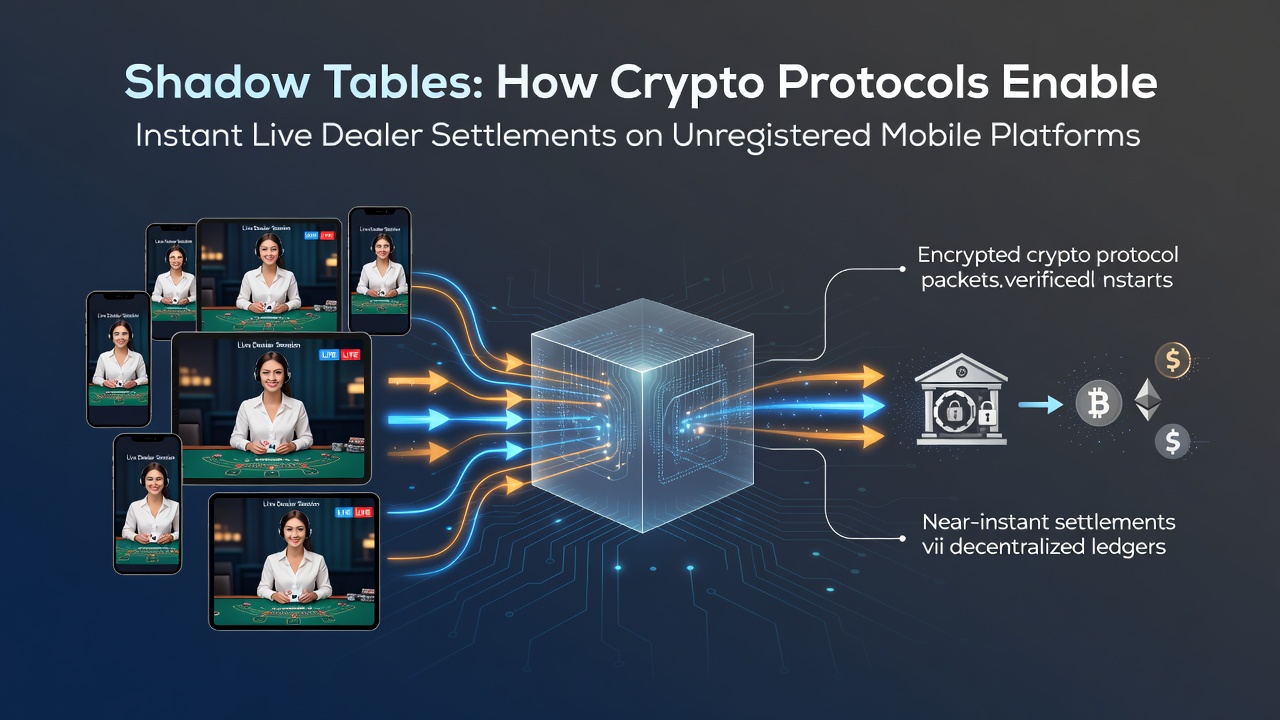 Schaduwtafels met live dealers op mobiele crypto platforms tonen directe afrekeningen