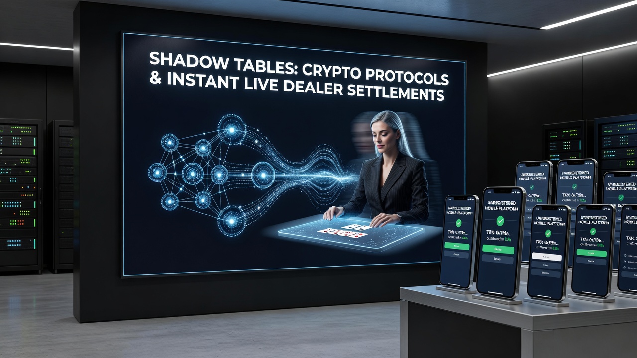 Crypto transacties op schaduwtafels met live dealers op mobiele schermen