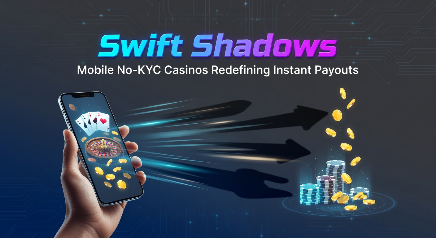 Mobiele interface van een no-KYC casino met snelle uitbetaling op een smartphone-scherm, blockchain-symbolen zichtbaar in de achtergrond