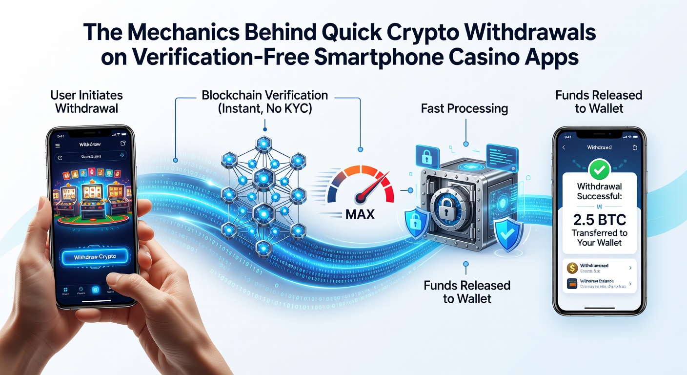 Crypto wallet integratie in een mobiele casino app tijdens een uitbetaling