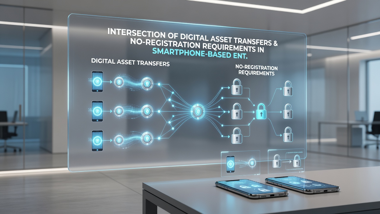 Mobiele app interface met crypto transfers en entertainment opties