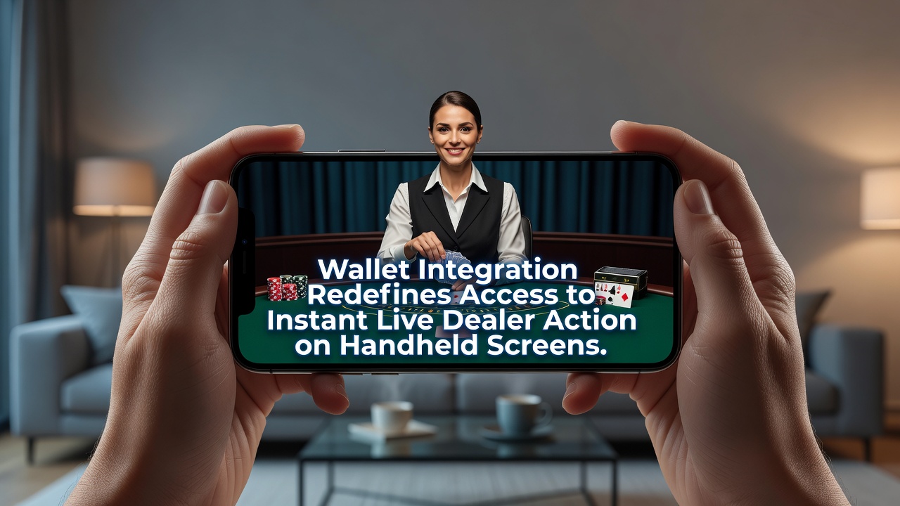 Handheld scherm met instant live dealer actie via geïntegreerde wallet